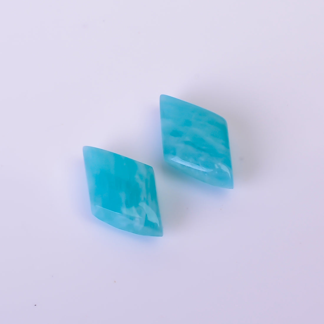 Natural Amazonite Flat Diamond Shape Faceted Loose Gemstone Pair For Making Earrings 3.5 Ct. 11X7X4 mm Y-10383