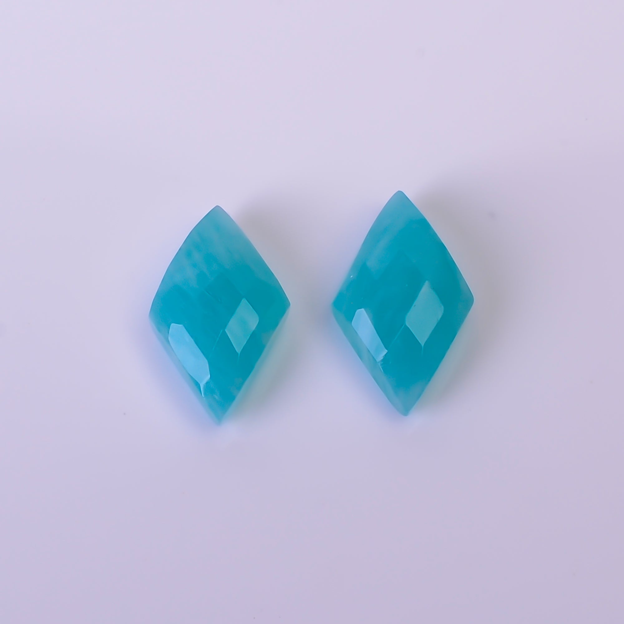 Natural Amazonite Flat Diamond Shape Faceted Loose Gemstone Pair For Making Earrings 3.5 Ct. 11X7X4 mm Y-10383