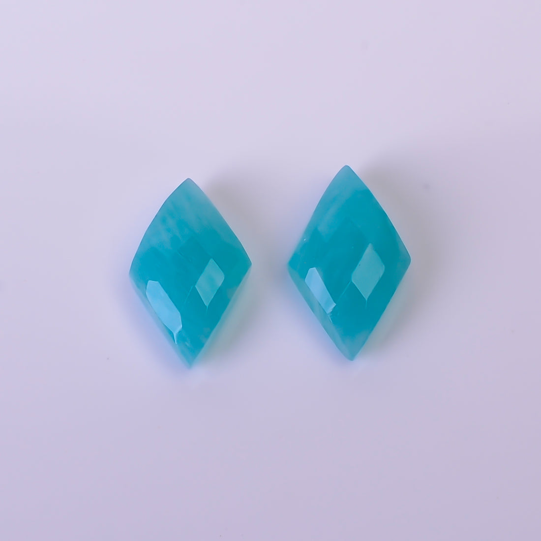 Natural Amazonite Flat Diamond Shape Faceted Loose Gemstone Pair For Making Earrings 3.5 Ct. 11X7X4 mm Y-10383