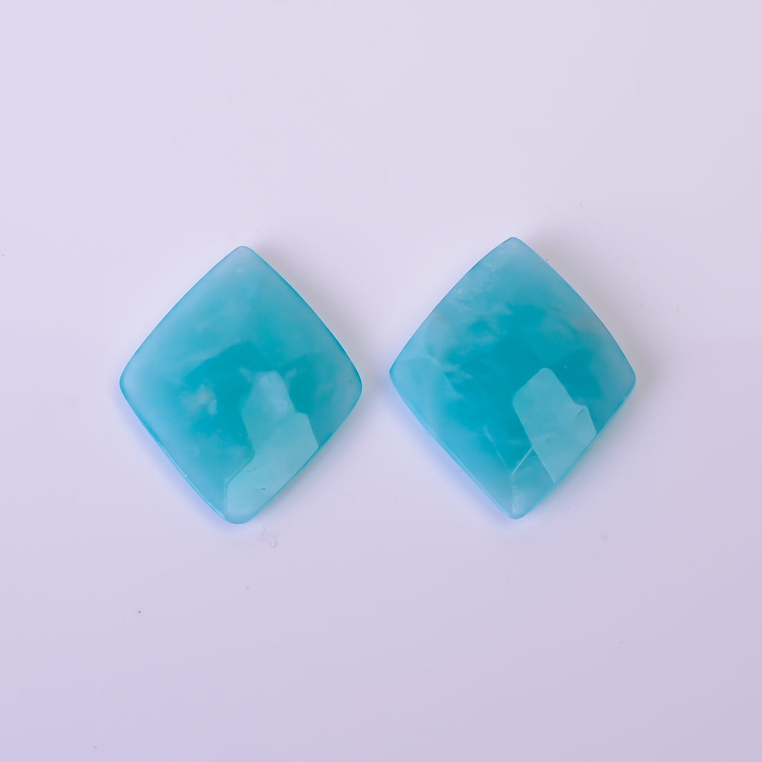 Natural Amazonite Flat Diamond Shape Faceted Loose Gemstone Pair For Making Earrings 14 Ct. 21X17X4 mm Y-10385