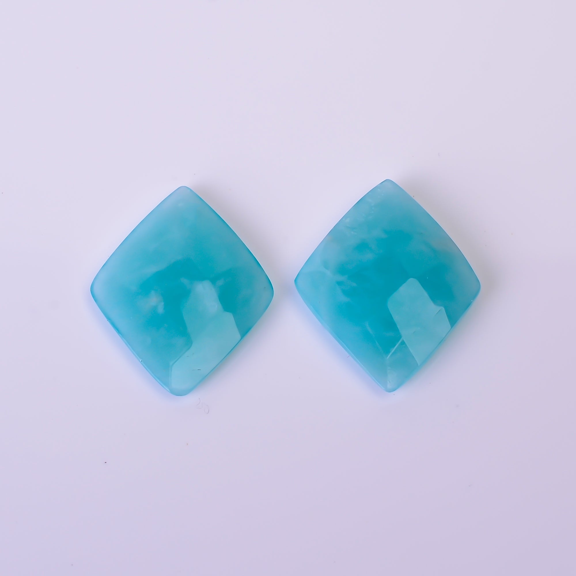 Natural Amazonite Flat Diamond Shape Faceted Loose Gemstone Pair For Making Earrings 14 Ct. 21X17X4 mm Y-10385