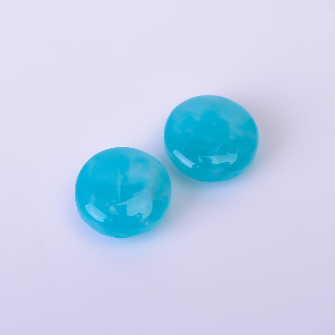 Natural Amazonite Round Shape Faceted Loose Gemstone Pair For Making Earrings 3.5 Ct. 7X7X4 mm Y-10388