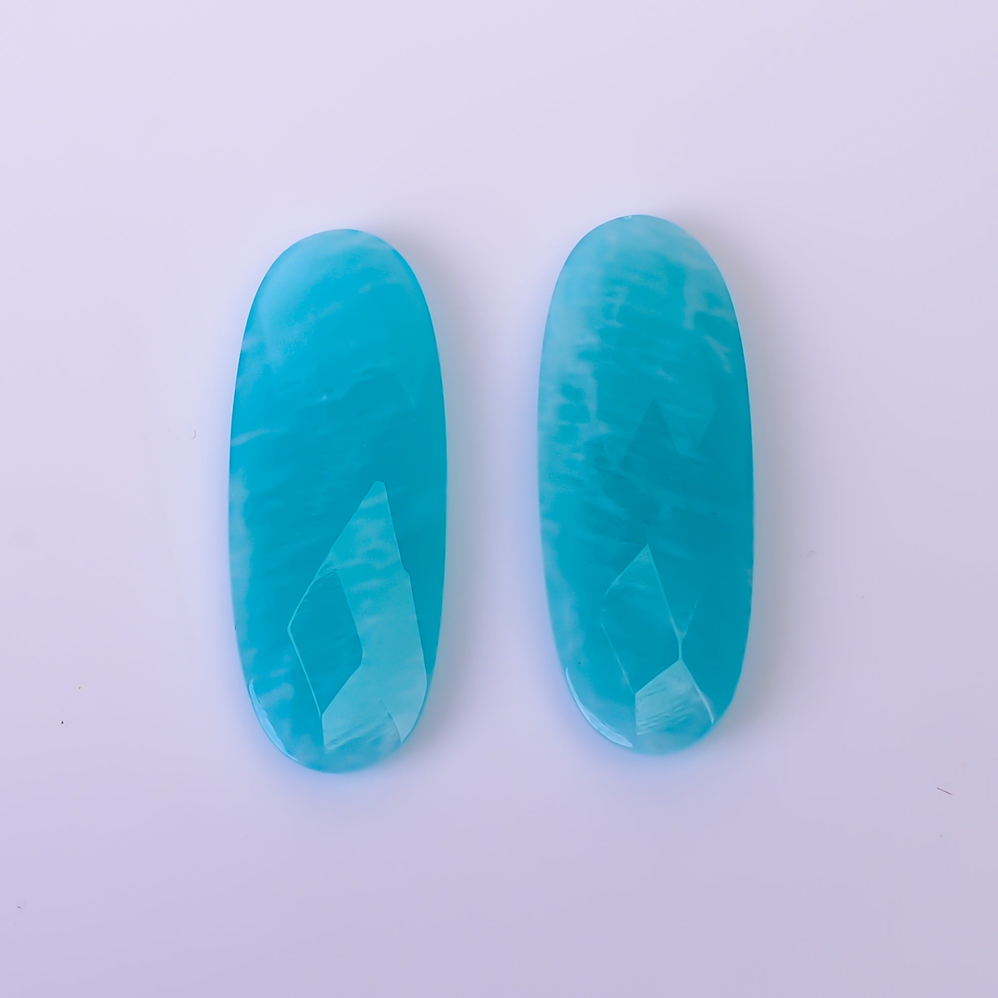 Natural Amazonite Oval Shape Faceted Loose Gemstone Pair For Making Earrings 11.5 Ct. 24X9X3 mm Y-10390