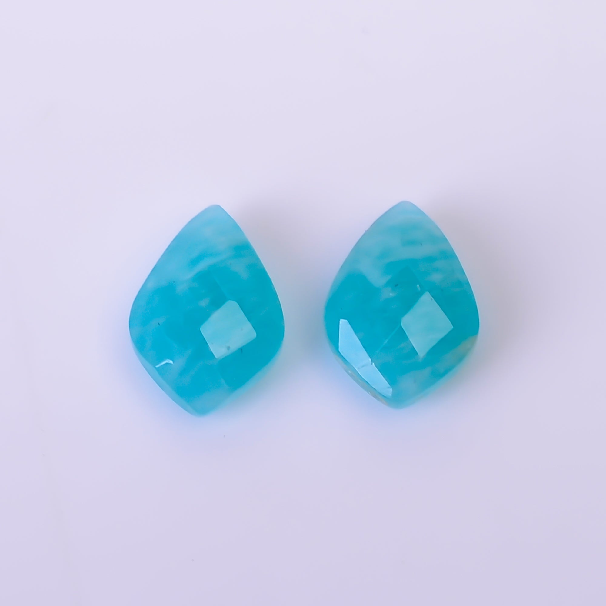 Natural Amazonite Shield Shape Faceted Loose Gemstone Pair For Making Earrings 2.5 Ct. 9X6X3 mm Y-10391
