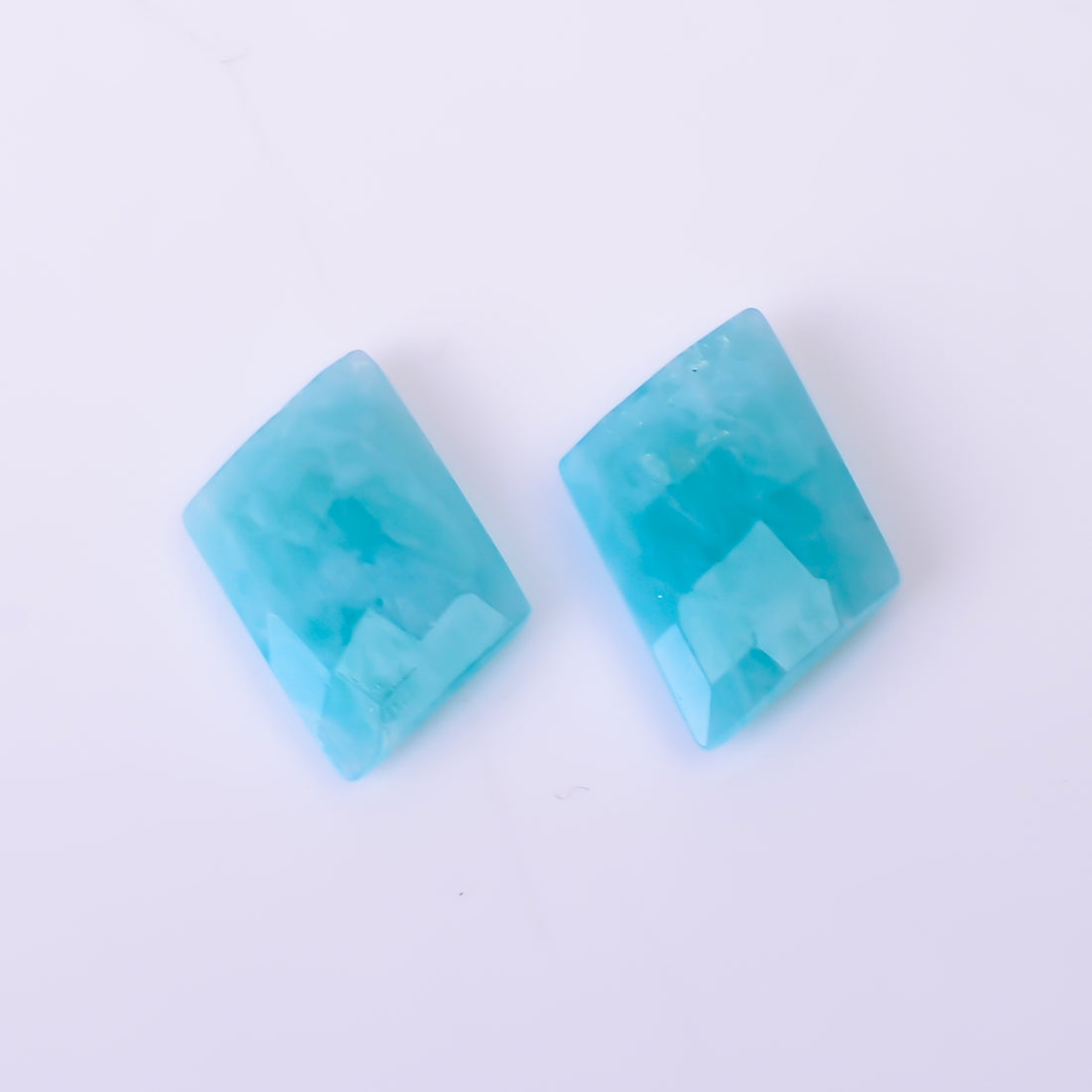 Natural Amazonite Fancy Shape Faceted Loose Gemstone Pair For Making Earrings 8 Ct. 17X9X4 mm Y-10392