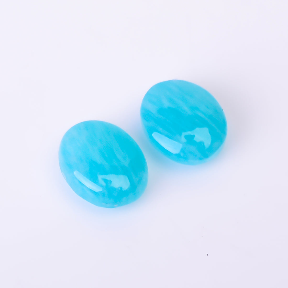 Natural Amazonite Oval Shape Faceted Loose Gemstone Pair For Making Earrings 3.5 Ct. 8X7X4 mm Y-10393