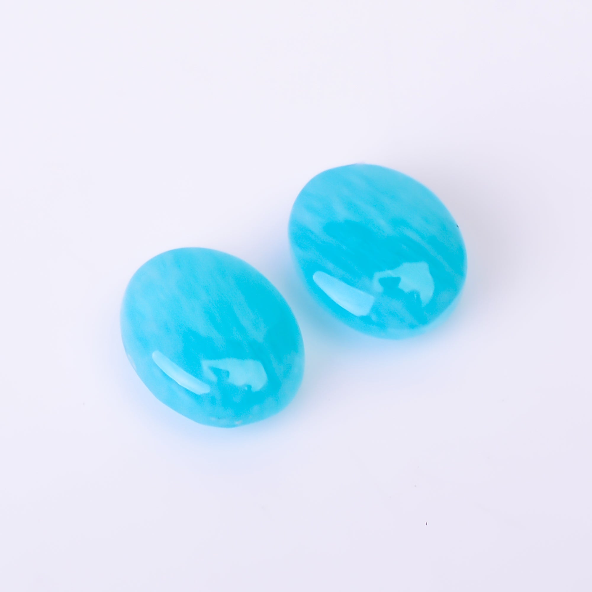Natural Amazonite Oval Shape Faceted Loose Gemstone Pair For Making Earrings 3.5 Ct. 8X7X4 mm Y-10393