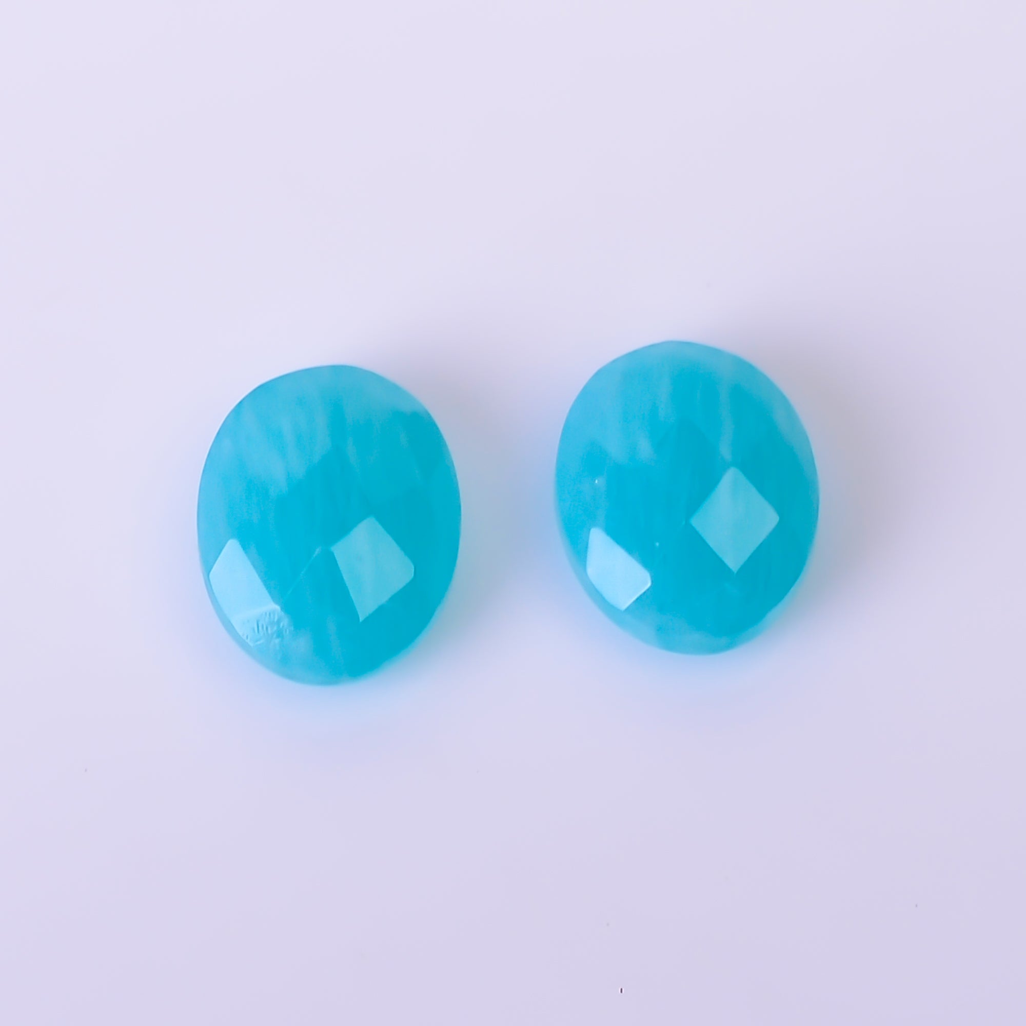 Natural Amazonite Oval Shape Faceted Loose Gemstone Pair For Making Earrings 3.5 Ct. 8X7X4 mm Y-10393