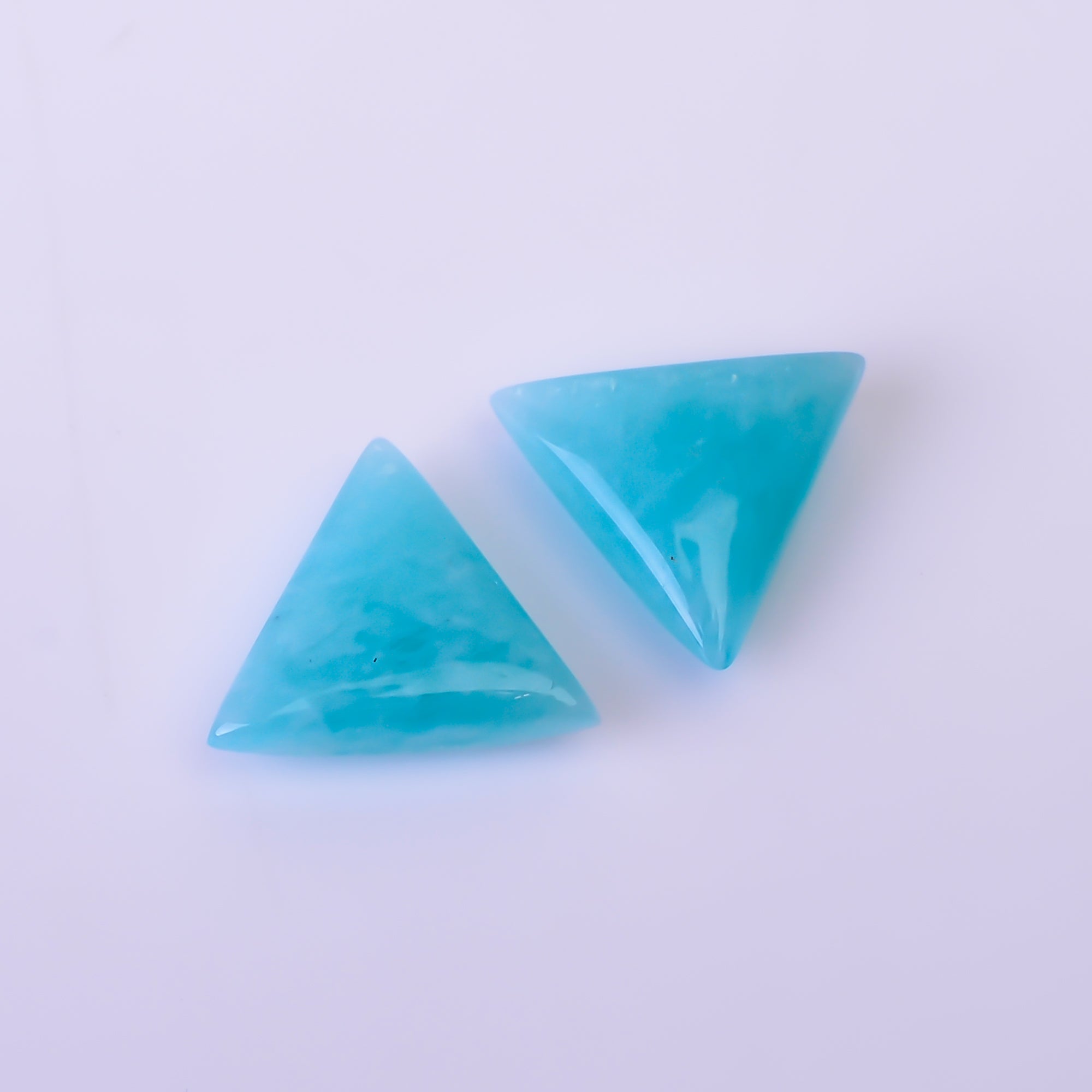 Natural Amazonite Triangle Shape Faceted Loose Gemstone Pair For Making Earrings 4.5 Ct. 10X10X3 mm Y-10394