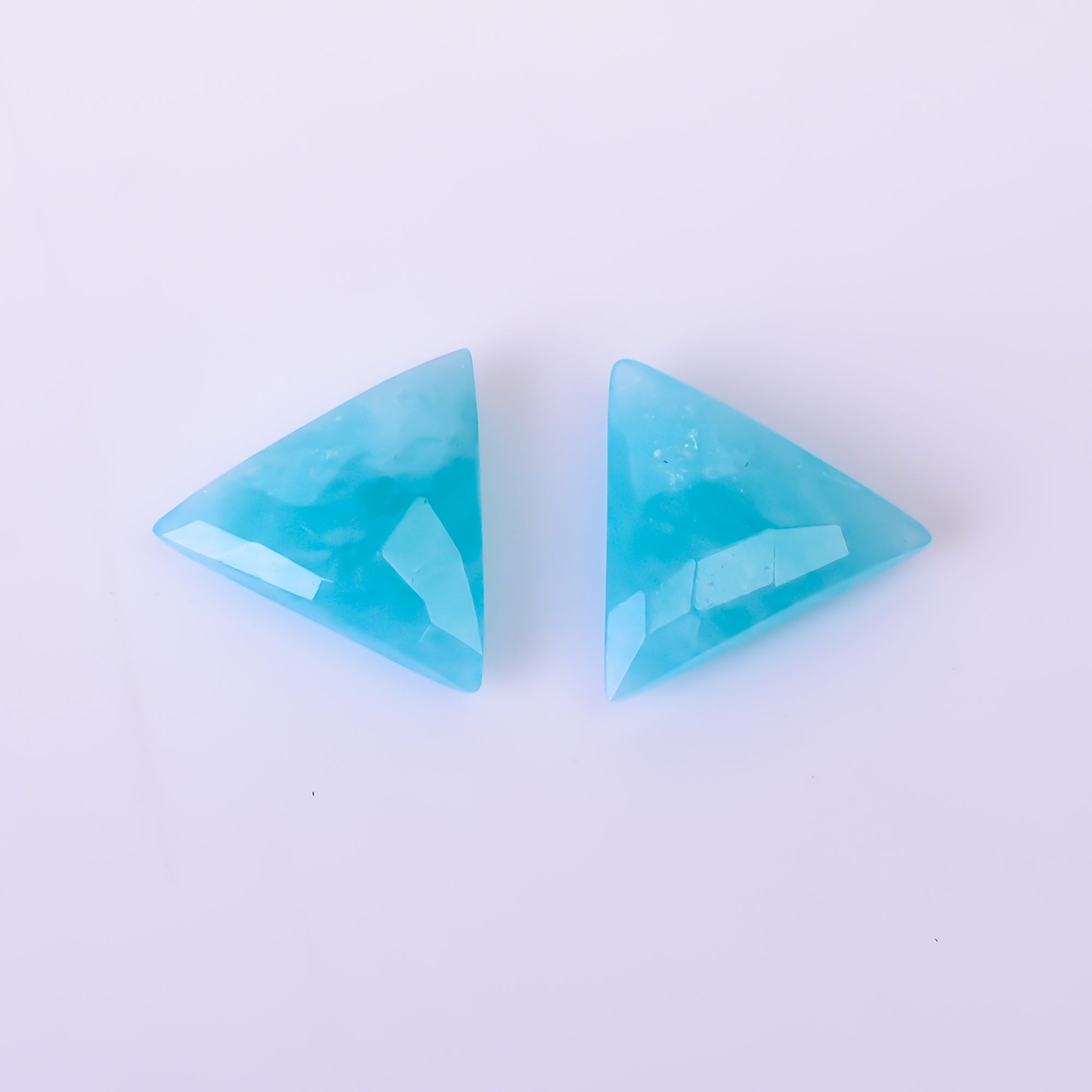 Natural Amazonite Triangle Shape Faceted Loose Gemstone Pair For Making Earrings 4.5 Ct. 10X10X3 mm Y-10394