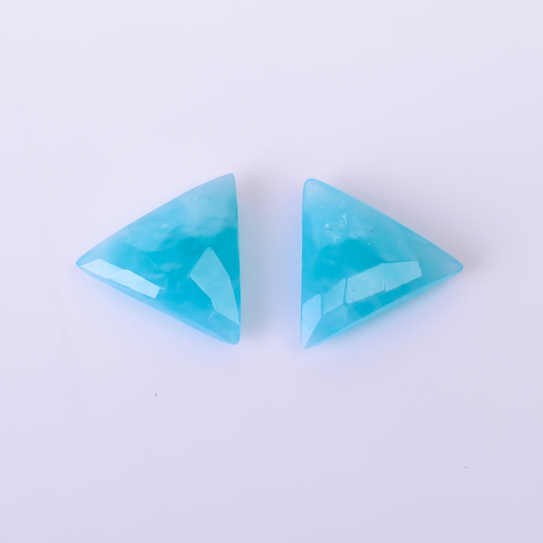 Natural Amazonite Triangle Shape Faceted Loose Gemstone Pair For Making Earrings 4.5 Ct. 10X10X3 mm Y-10394