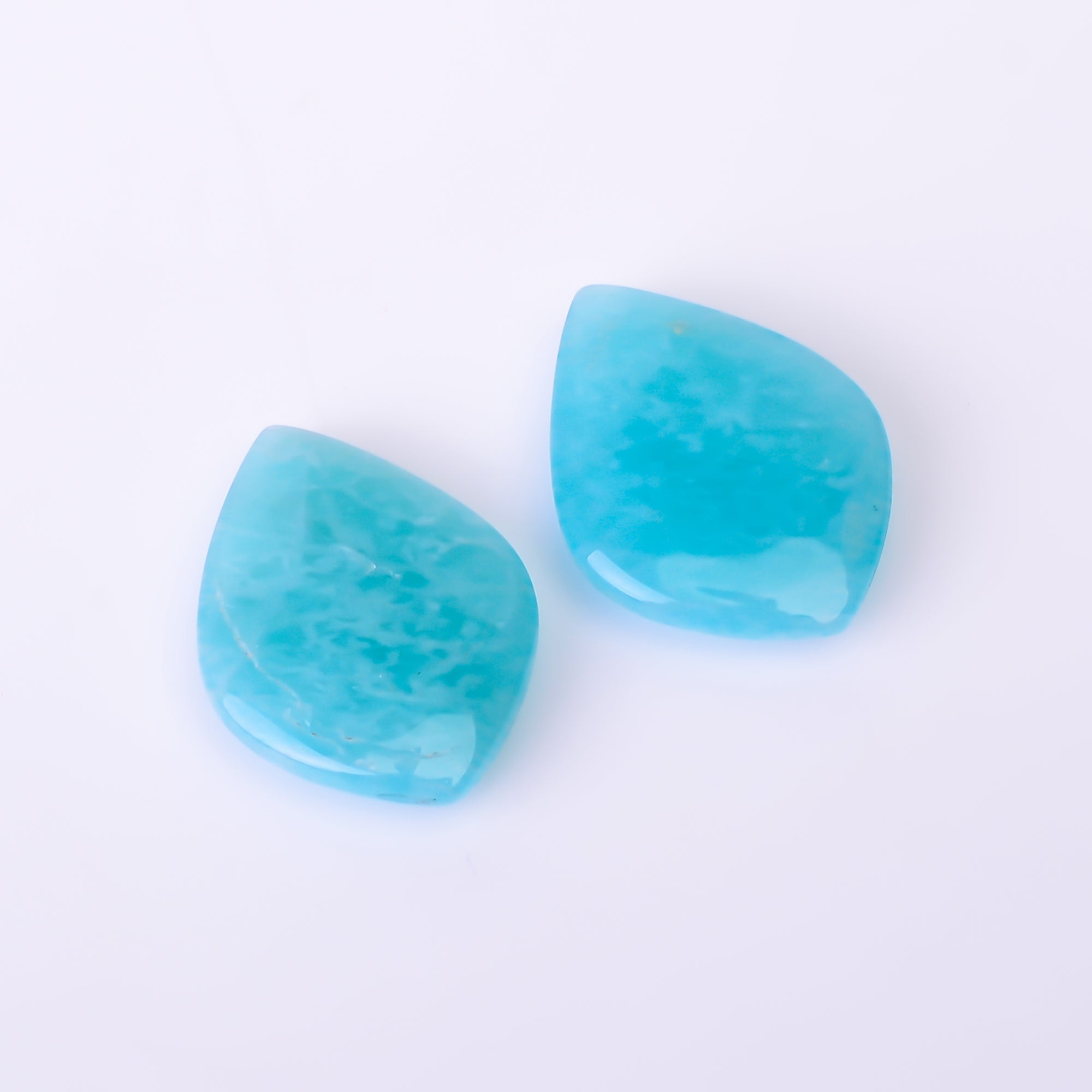 Natural Amazonite Shield Shape Faceted Loose Gemstone Pair For Making Earrings 12.5 Ct. 19X14X4 mm Y-10395