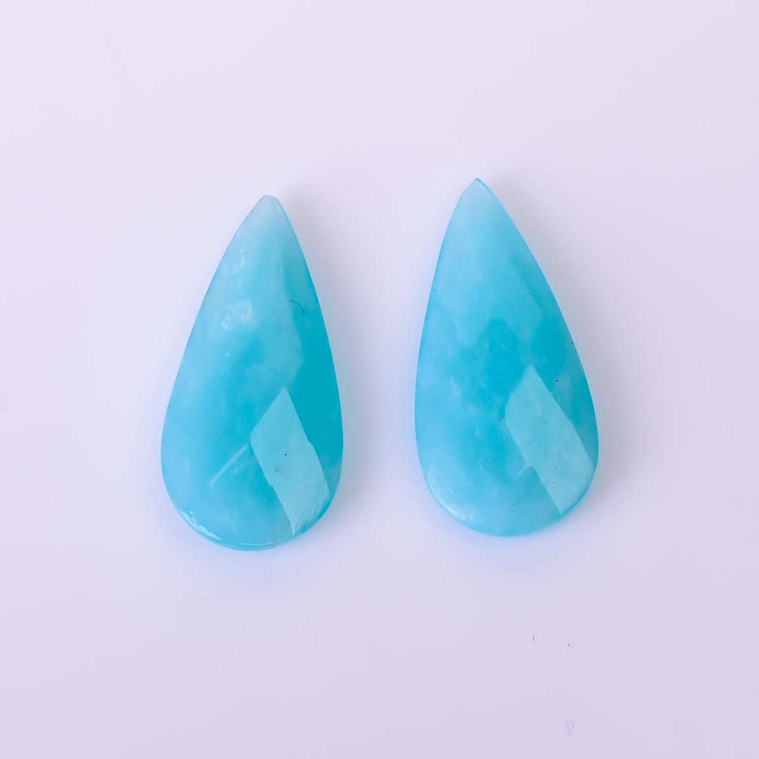 Natural Amazonite Pear Shape Faceted Loose Gemstone Pair For Making Earrings 7 Ct. 18X8X3 mm Y-10396