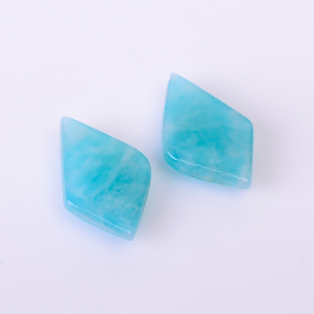 Natural Amazonite Fancy Shape Faceted Loose Gemstone Pair For Making Earrings 3.5 Ct. 13X7X3 mm Y-10397