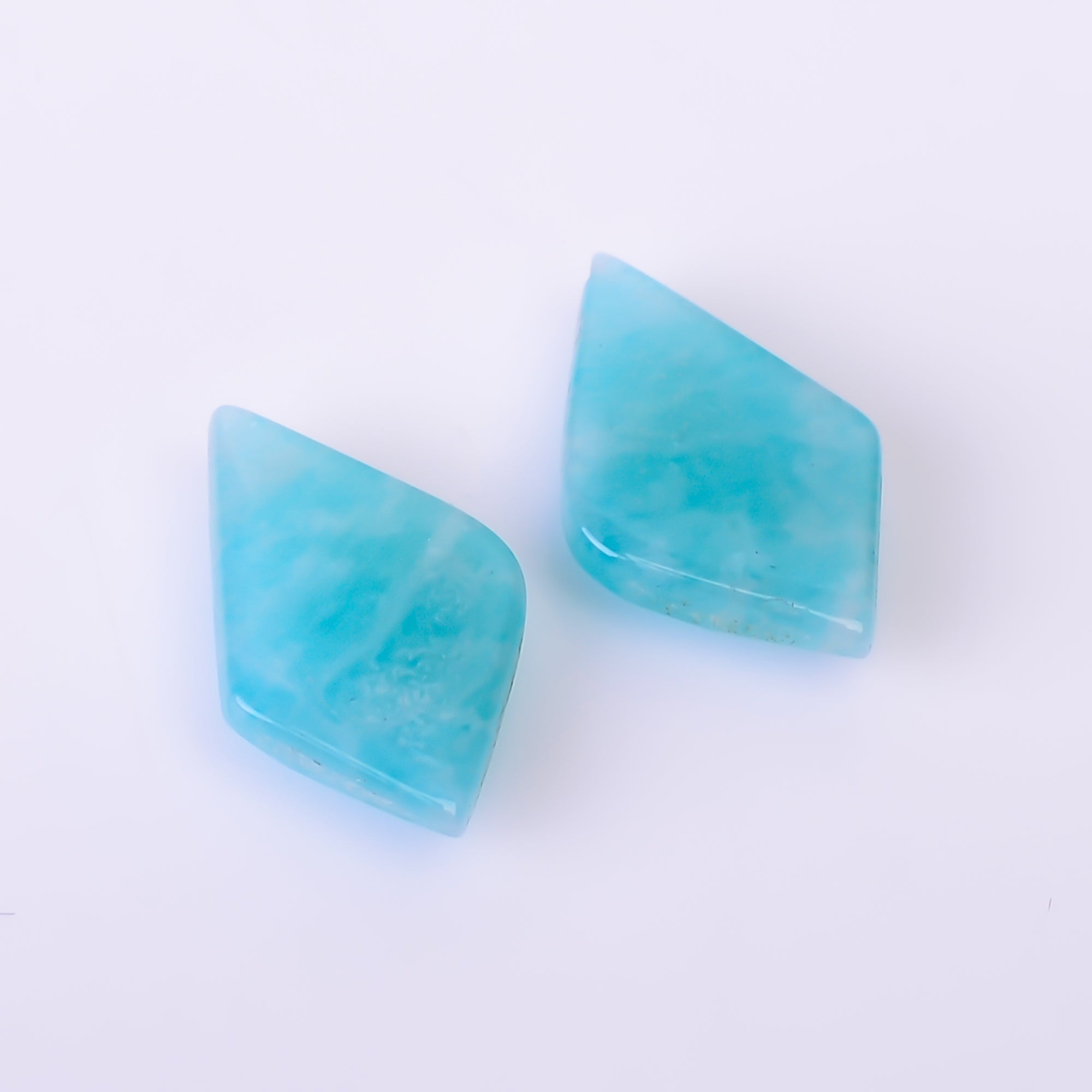 Natural Amazonite Fancy Shape Faceted Loose Gemstone Pair For Making Earrings 3.5 Ct. 13X7X3 mm Y-10397