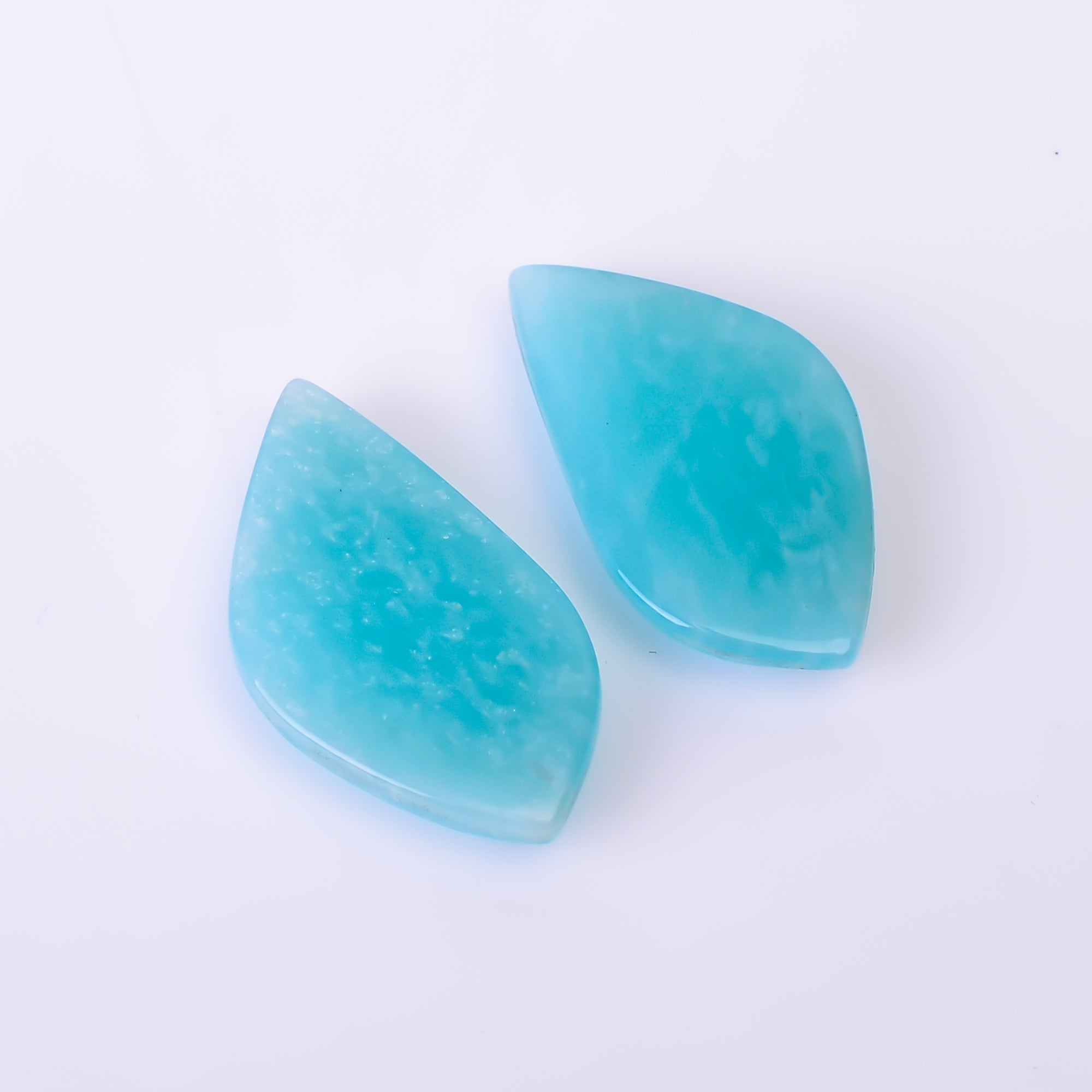 Natural Amazonite Fancy Shape Faceted Loose Gemstone Pair For Making Earrings 14.5 Ct. 23X12X4 mm Y-10398