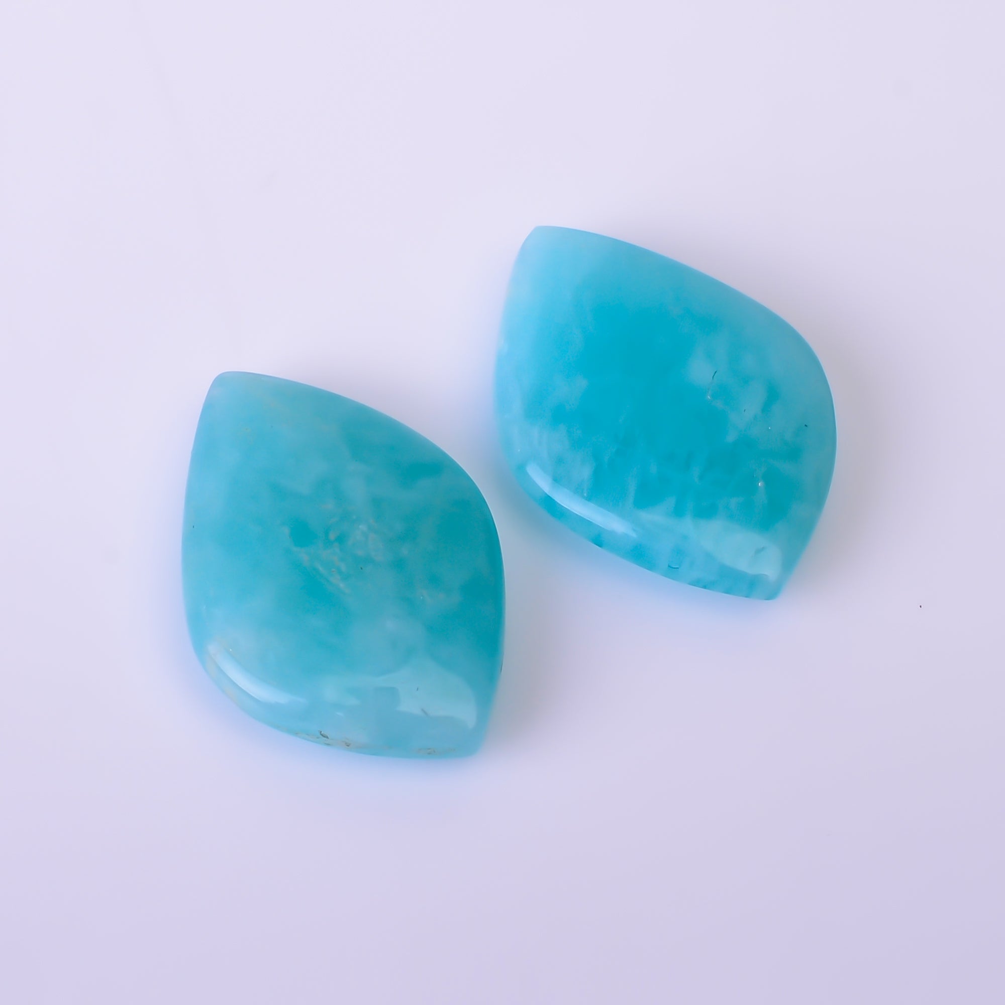 Natural Amazonite Fancy Shape Faceted Loose Gemstone Pair For Making Earrings 13 Ct. 19X13X4 mm Y-10400