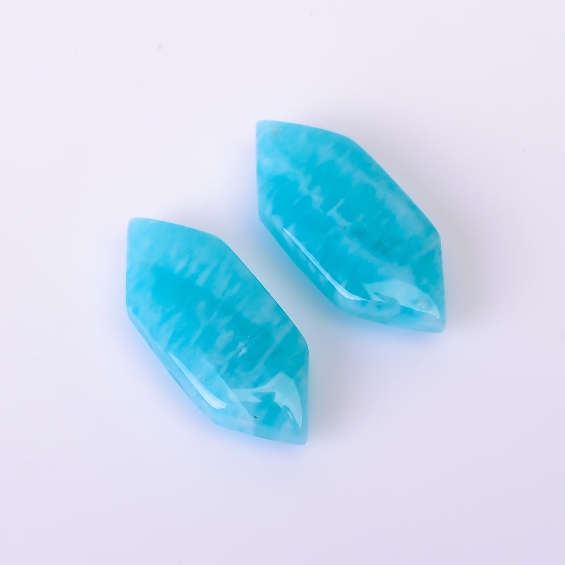 Natural Amazonite Fancy Shape Faceted Loose Gemstone Pair For Making Earrings 10.5 Ct. 20X8X4 mm Y-10403