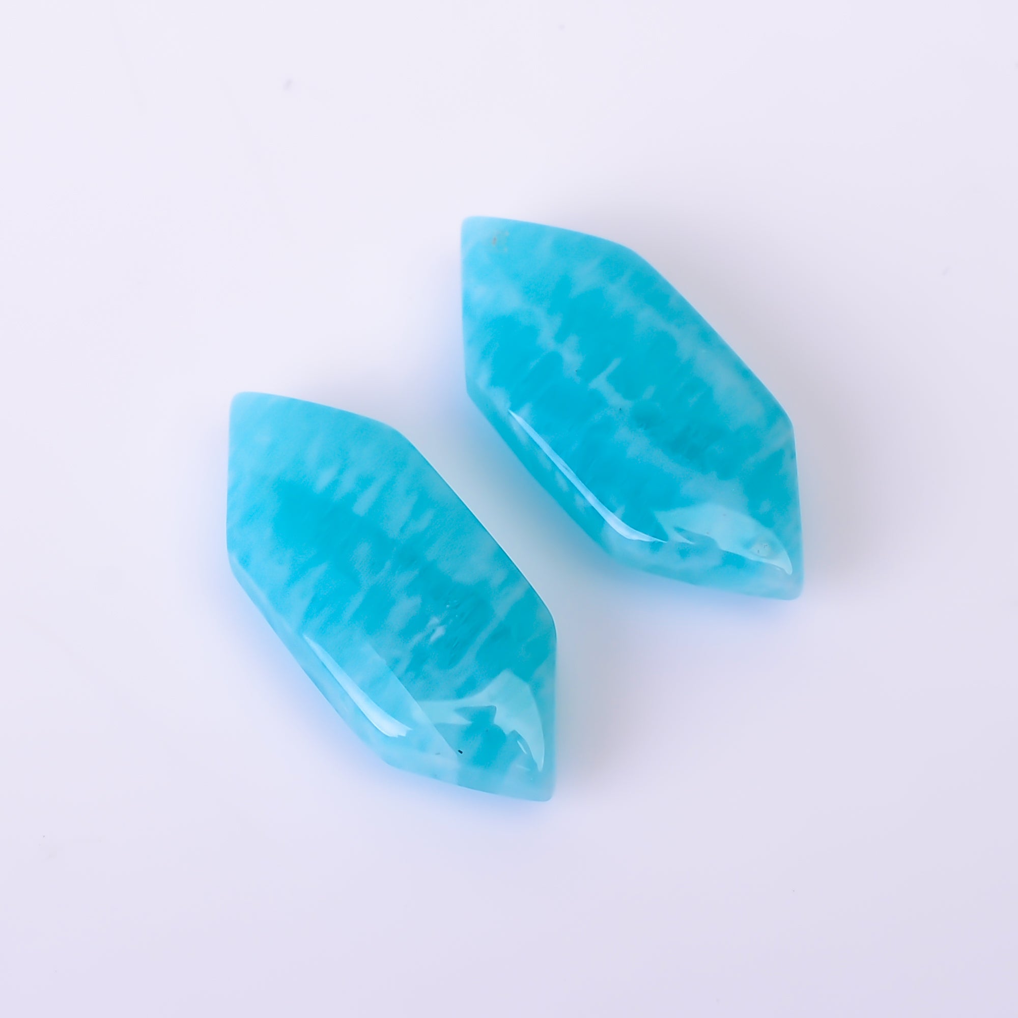 Natural Amazonite Fancy Shape Faceted Loose Gemstone Pair For Making Earrings 10.5 Ct. 20X8X4 mm Y-10403