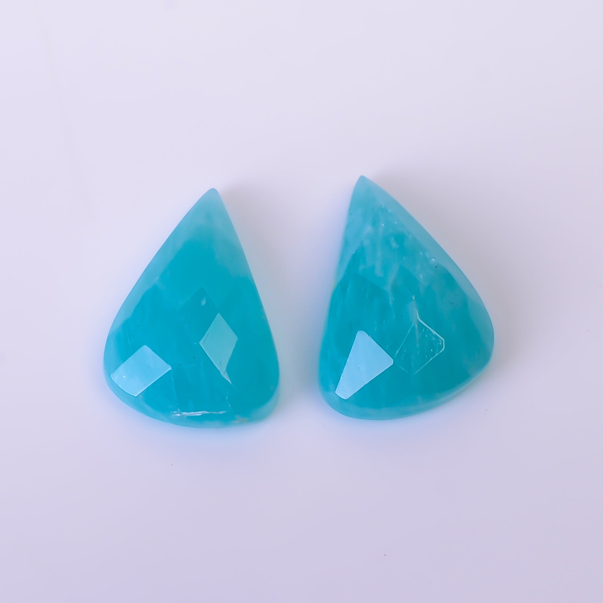 Natural Amazonite Fancy Shape Faceted Loose Gemstone Pair For Making Earrings 11.5 Ct. 16X11X5 mm Y-10407