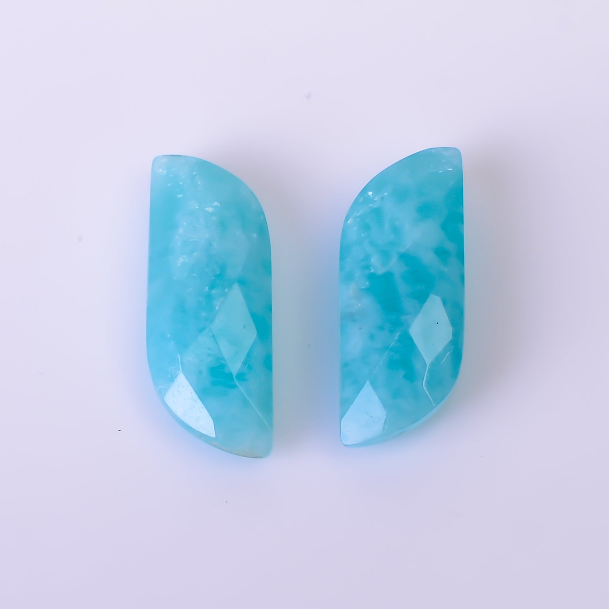 Natural Amazonite Fancy Shape Faceted Loose Gemstone Pair For Making Earrings 8 Ct. 17X6X5 mm Y-10408