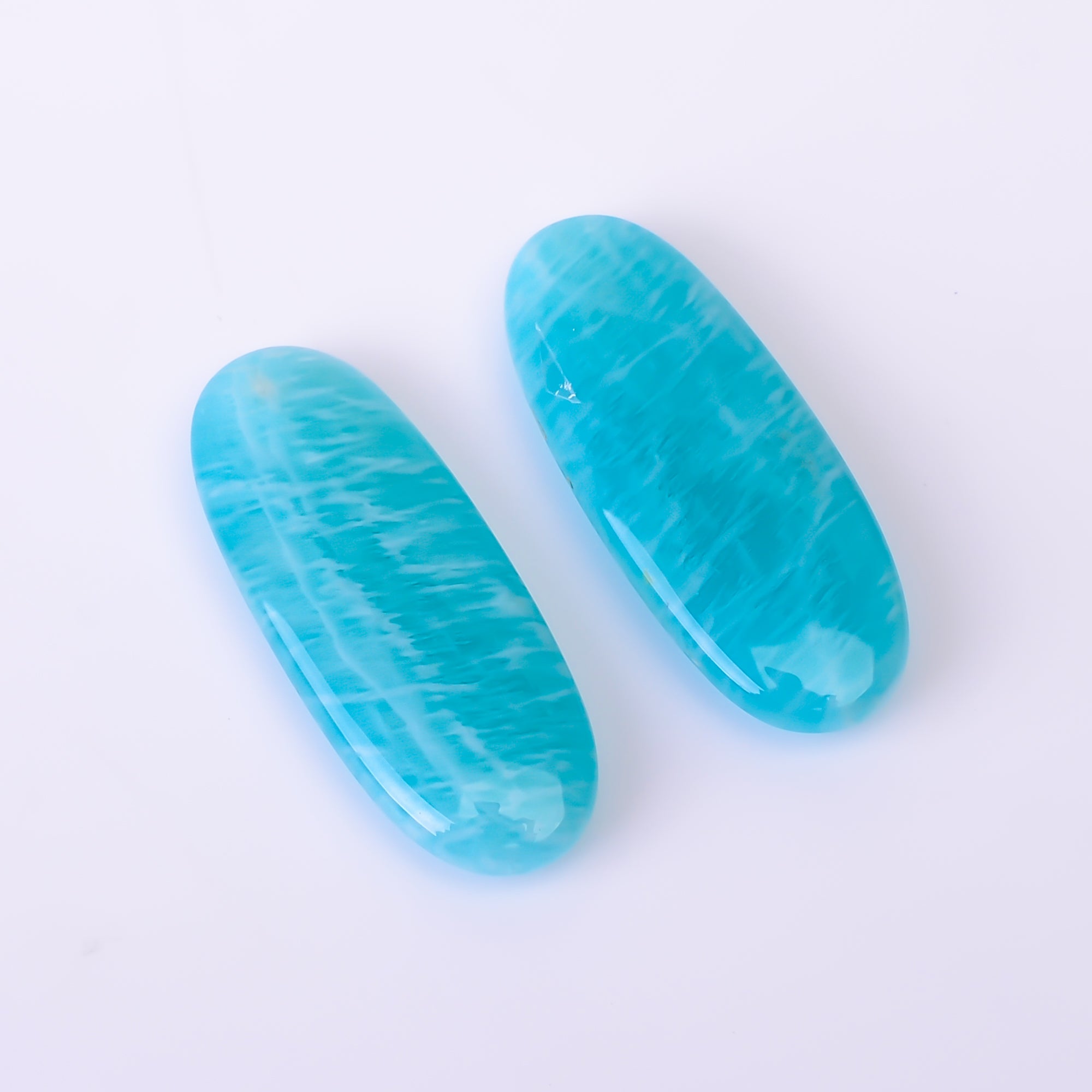 Natural Amazonite Oval Shape Faceted Loose Gemstone Pair For Making Earrings 20 Ct. 27X11X4 mm Y-10412