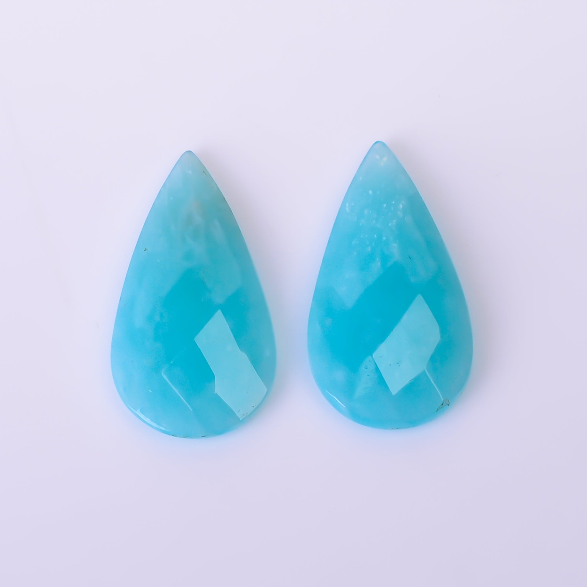 Natural Amazonite Pear Shape Faceted Loose Gemstone Pair For Making Earrings 7 Ct. 19X10X3 mm Y-10414
