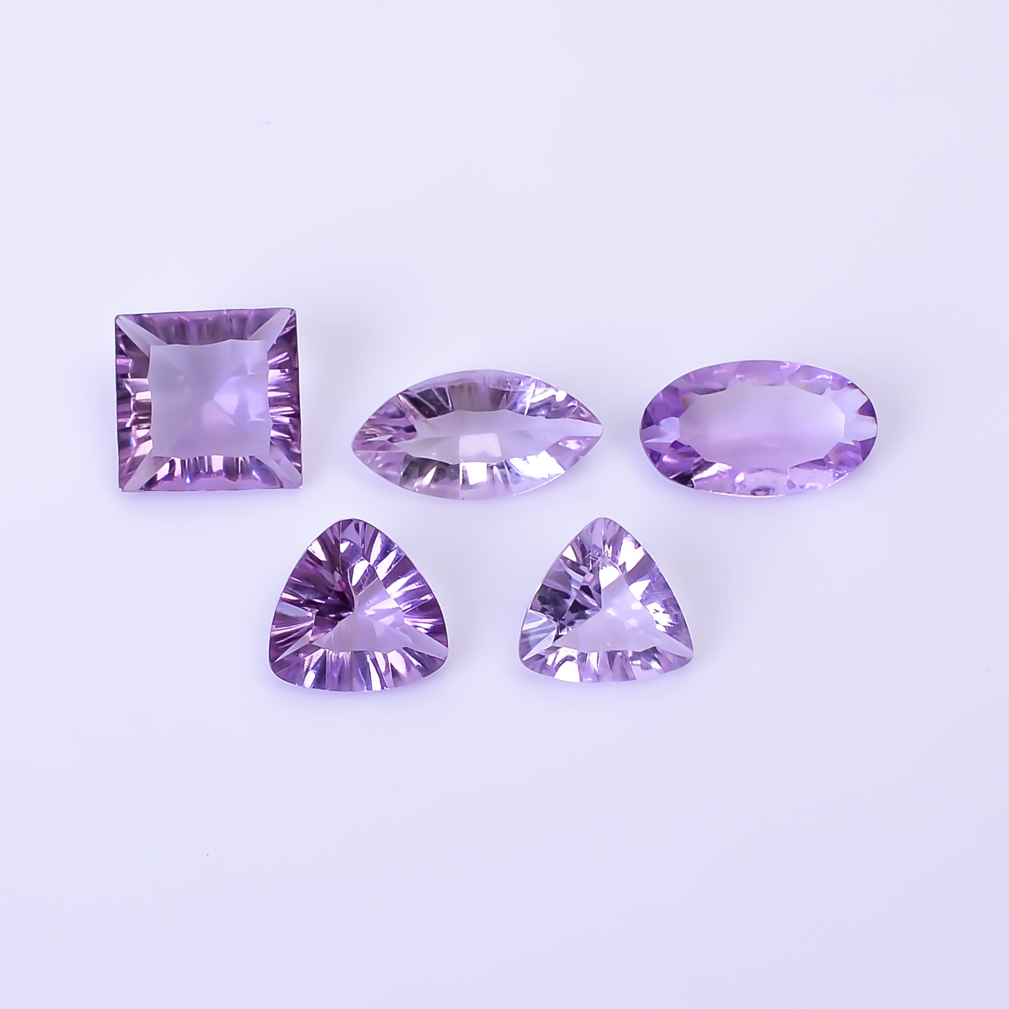 Natural Amethyst Mix Shape Cut Stone Loose Gemstone 5 Pcs Lot For Making Jewelry 10 Ct. 8X8 11X6 mm Y-10415