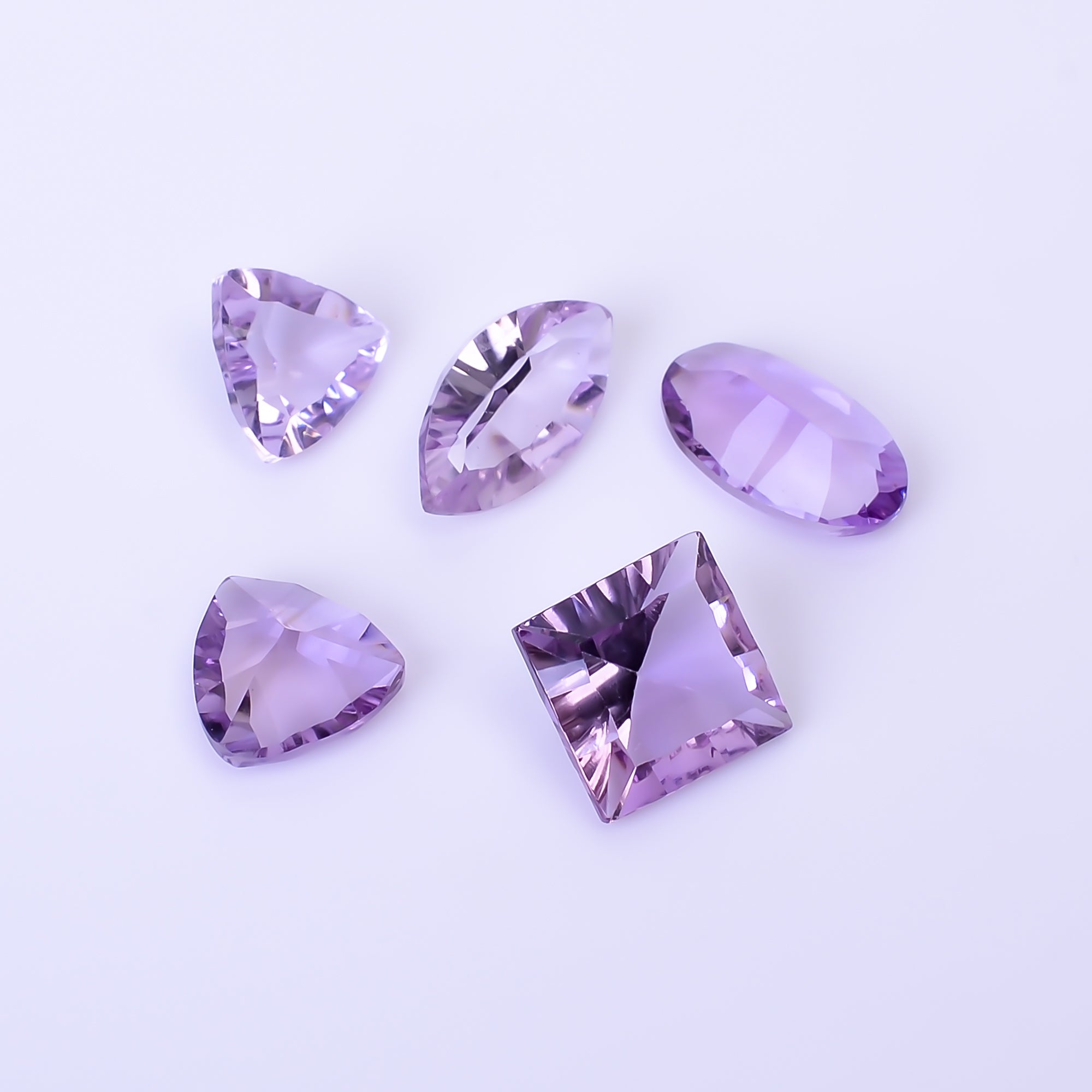 Natural Amethyst Mix Shape Cut Stone Loose Gemstone 5 Pcs Lot For Making Jewelry 10 Ct. 8X8 11X6 mm Y-10415