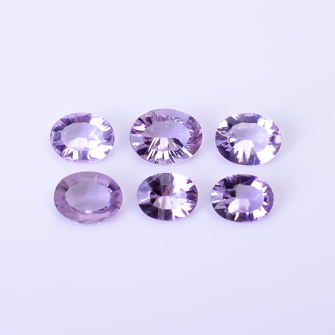Natural Amethyst Oval Shape Cut Stone Loose Gemstone 6 Pcs Lot For Making Jewelry 10 Ct. 9X7 10X8 mm Y-10417