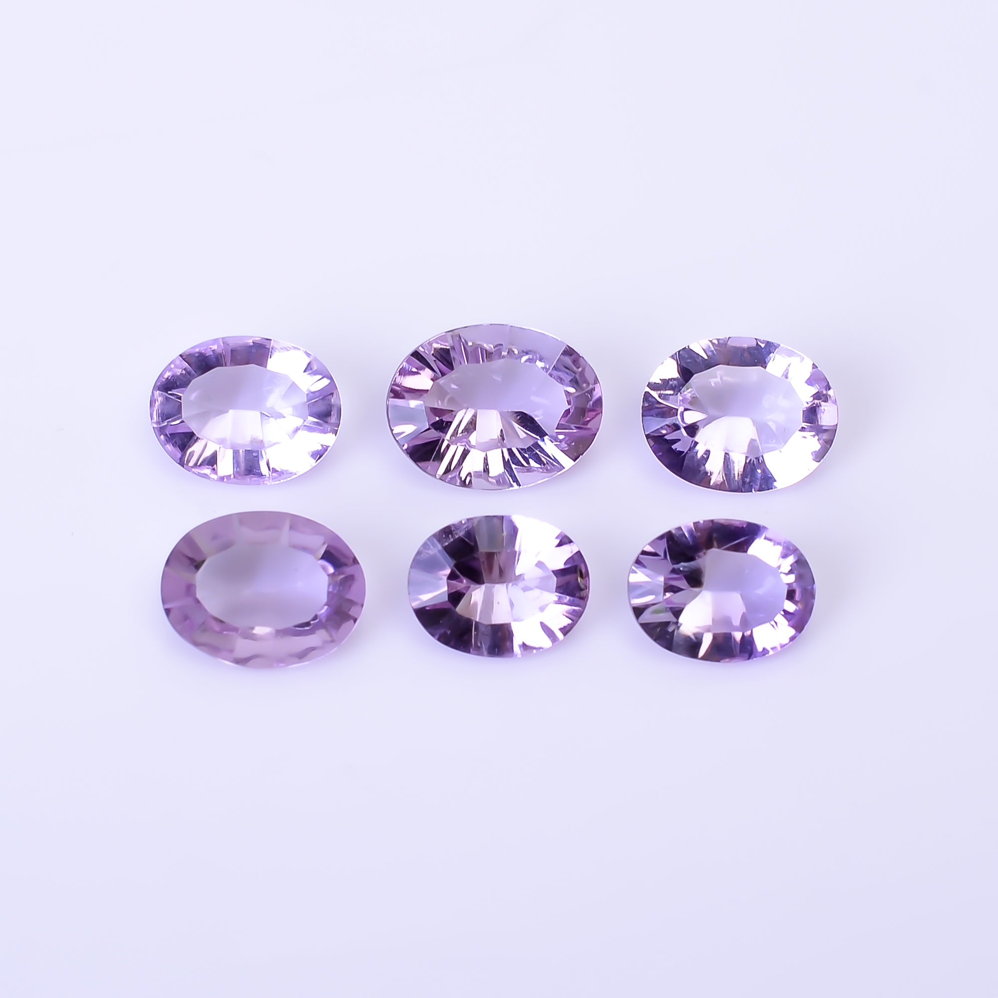 Natural Amethyst Oval Shape Cut Stone Loose Gemstone 6 Pcs Lot For Making Jewelry 10 Ct. 9X7 10X8 mm Y-10417