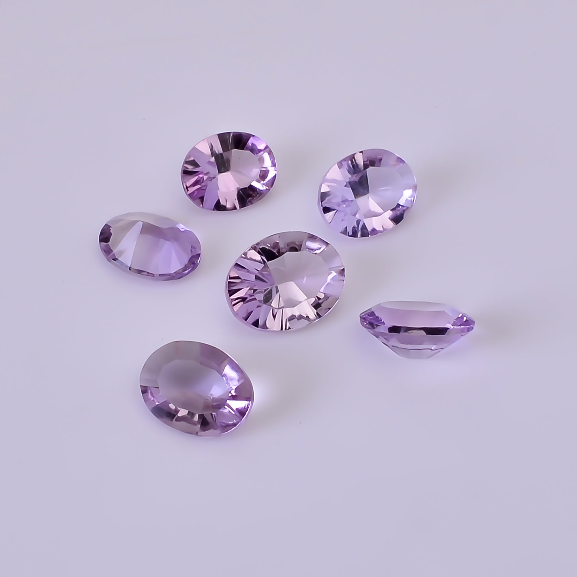 Natural Amethyst Oval Shape Cut Stone Loose Gemstone 6 Pcs Lot For Making Jewelry 10 Ct. 9X7 10X8 mm Y-10417