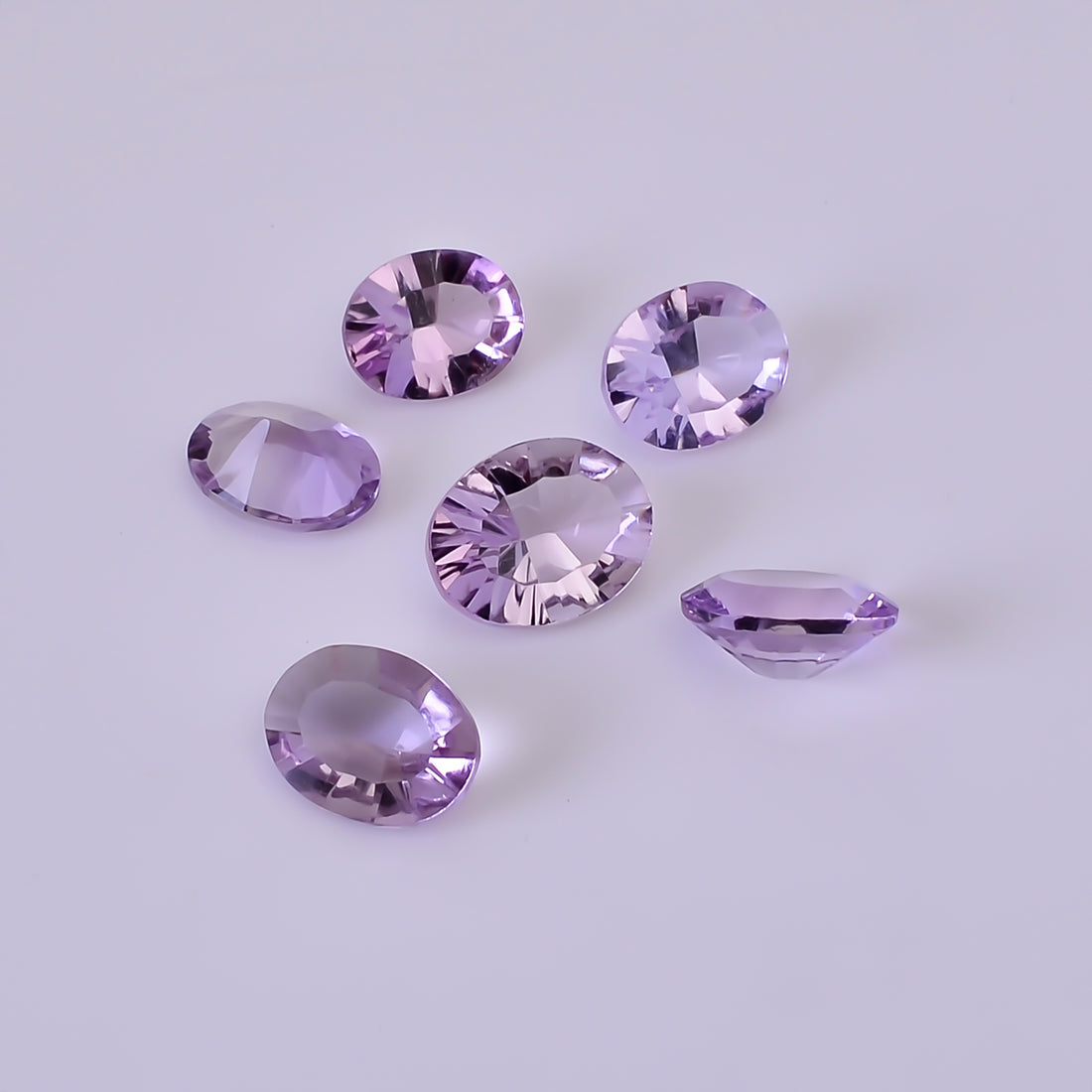 Natural Amethyst Oval Shape Cut Stone Loose Gemstone 6 Pcs Lot For Making Jewelry 10 Ct. 9X7 10X8 mm Y-10417