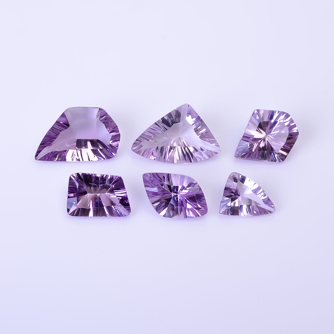 Natural Amethyst Fancy Shape Cut Stone Loose Gemstone 6 Pcs Lot For Making Jewelry 21.5 Ct. 10X7 16X11 mm Y-10418