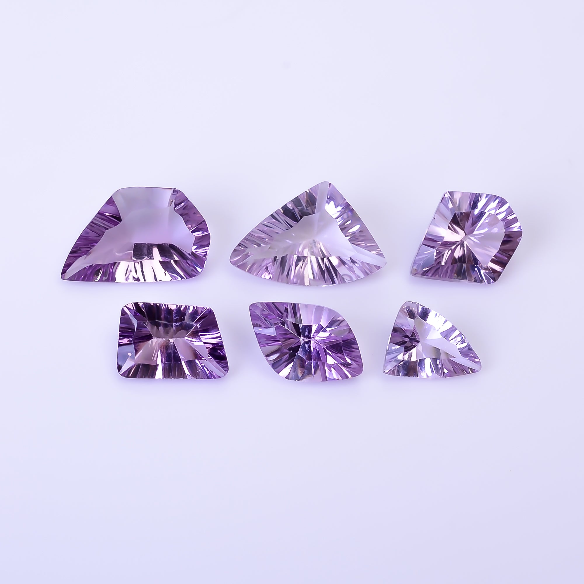 Natural Amethyst Fancy Shape Cut Stone Loose Gemstone 6 Pcs Lot For Making Jewelry 21.5 Ct. 10X7 16X11 mm Y-10418