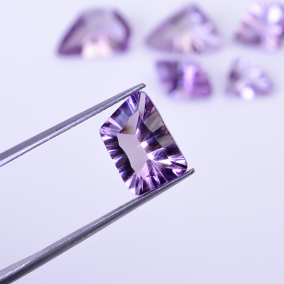 Natural Amethyst Fancy Shape Cut Stone Loose Gemstone 6 Pcs Lot For Making Jewelry 21.5 Ct. 10X7 16X11 mm Y-10418