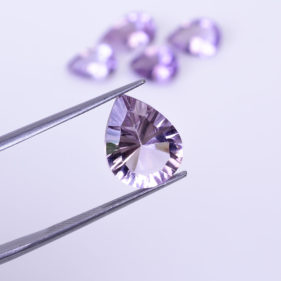 Natural Amethyst Pear Shape Cut Stone Loose Gemstone 5 Pcs Lot For Making Jewelry 16.5 Ct. 11X8 13X10 mm Y-10419
