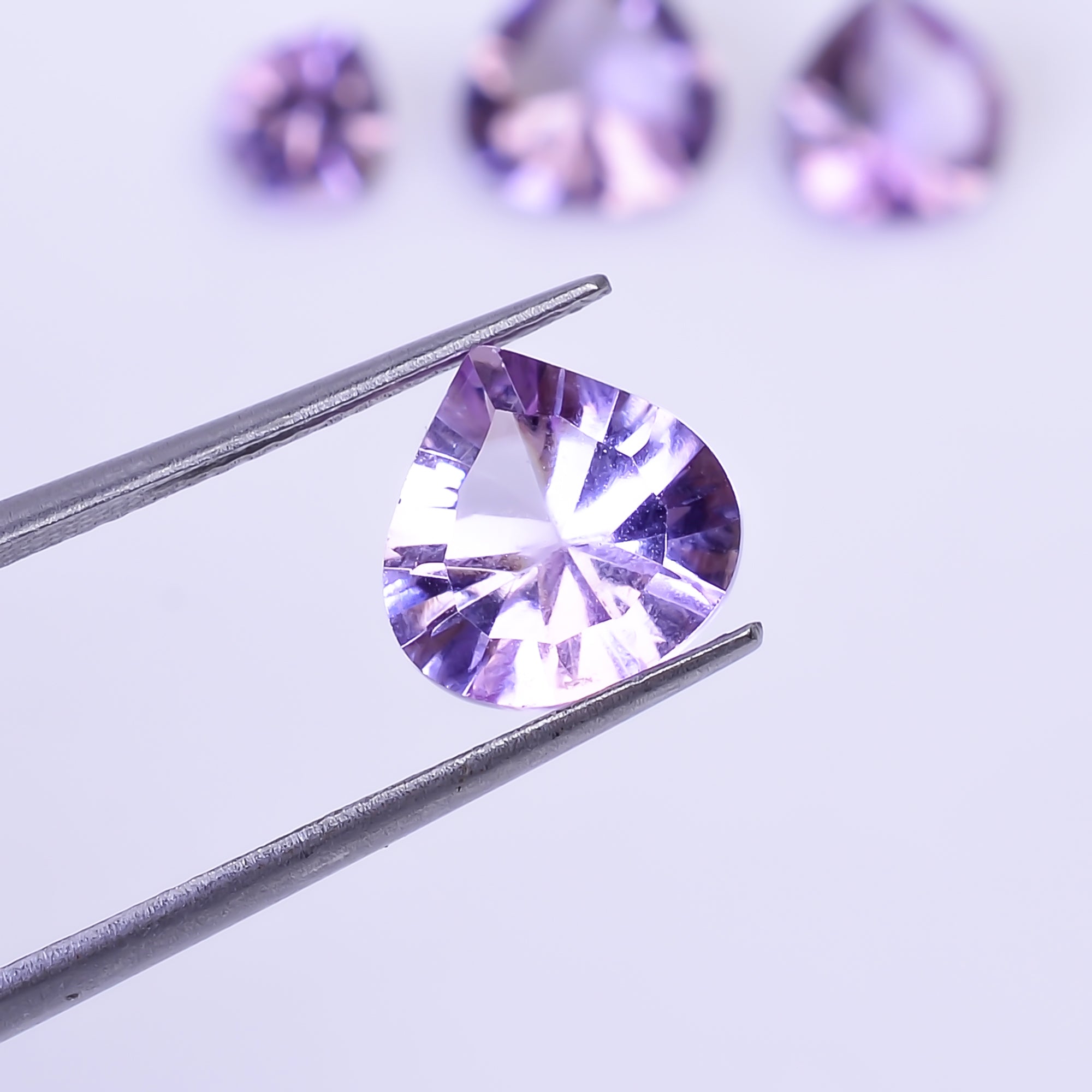 Natural Amethyst Heart Shape Cut Stone Loose Gemstone 4 Pcs Lot For Making Jewelry 7.5 Ct. 6X6 9X9 mm Y-10420