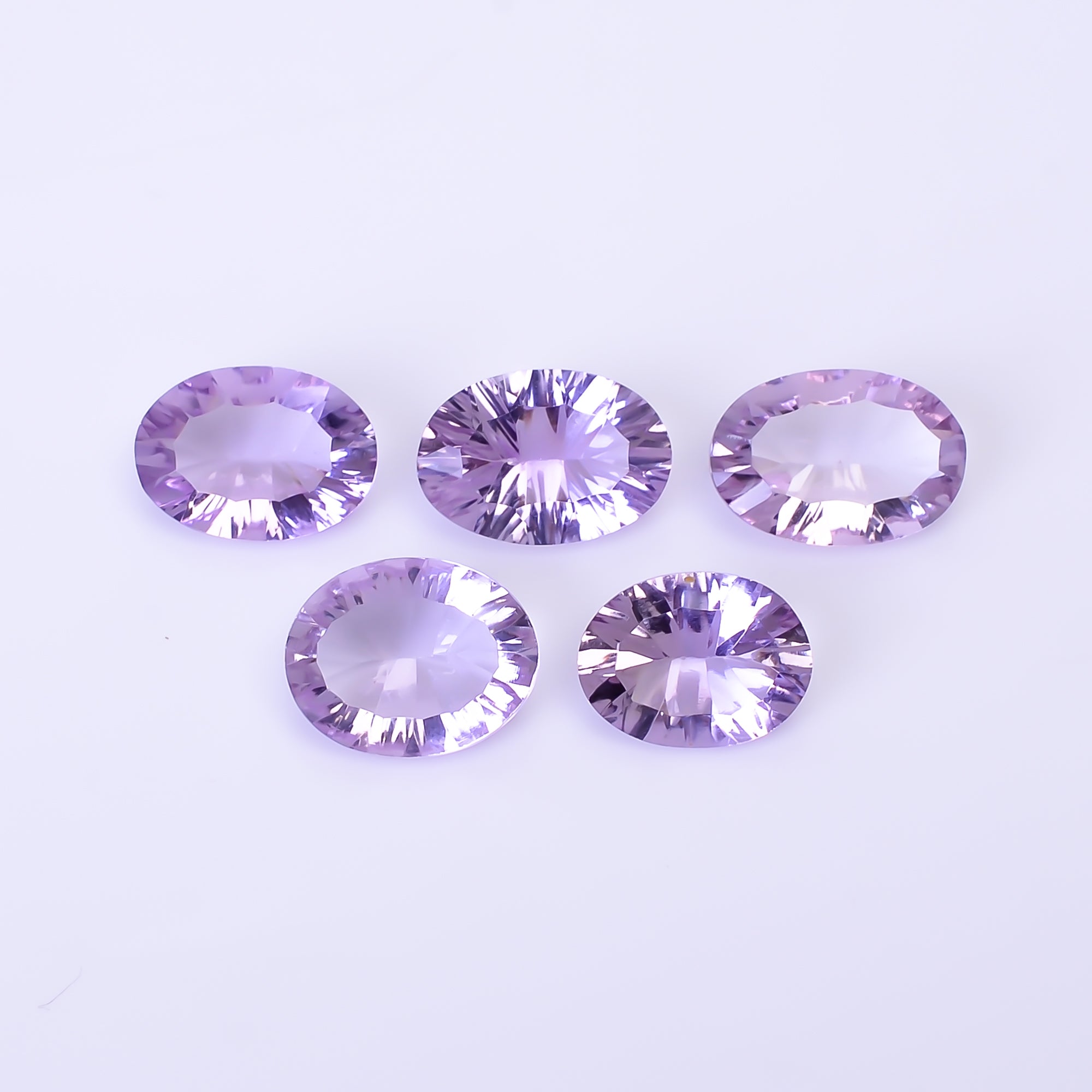 Natural Amethyst Oval Shape Cut Stone Loose Gemstone 5 Pcs Lot For Making Jewelry 18.5 Ct. 11X8 13X9 mm Y-10422