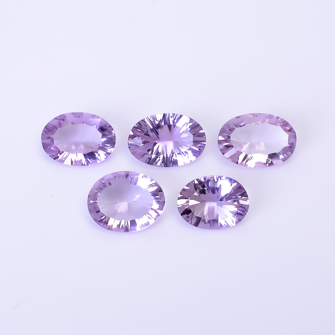 Natural Amethyst Oval Shape Cut Stone Loose Gemstone 5 Pcs Lot For Making Jewelry 18.5 Ct. 11X8 13X9 mm Y-10422