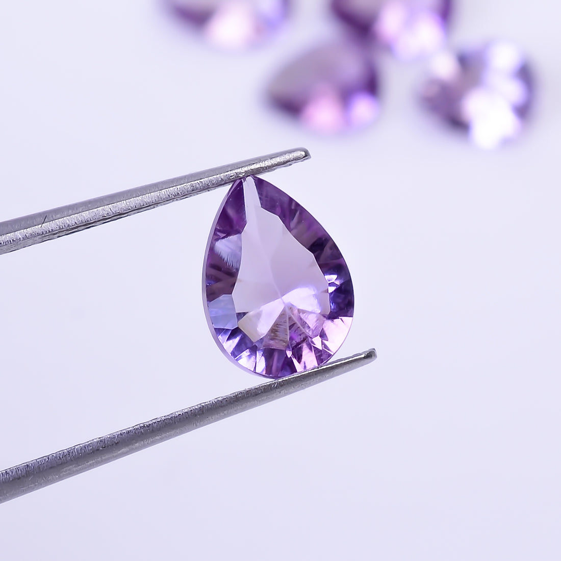 Natural Amethyst Pear Shape Cut Stone Loose Gemstone 5 Pcs Lot For Making Jewelry 7.5 Ct. 9X7 10X8 mm Y-10423