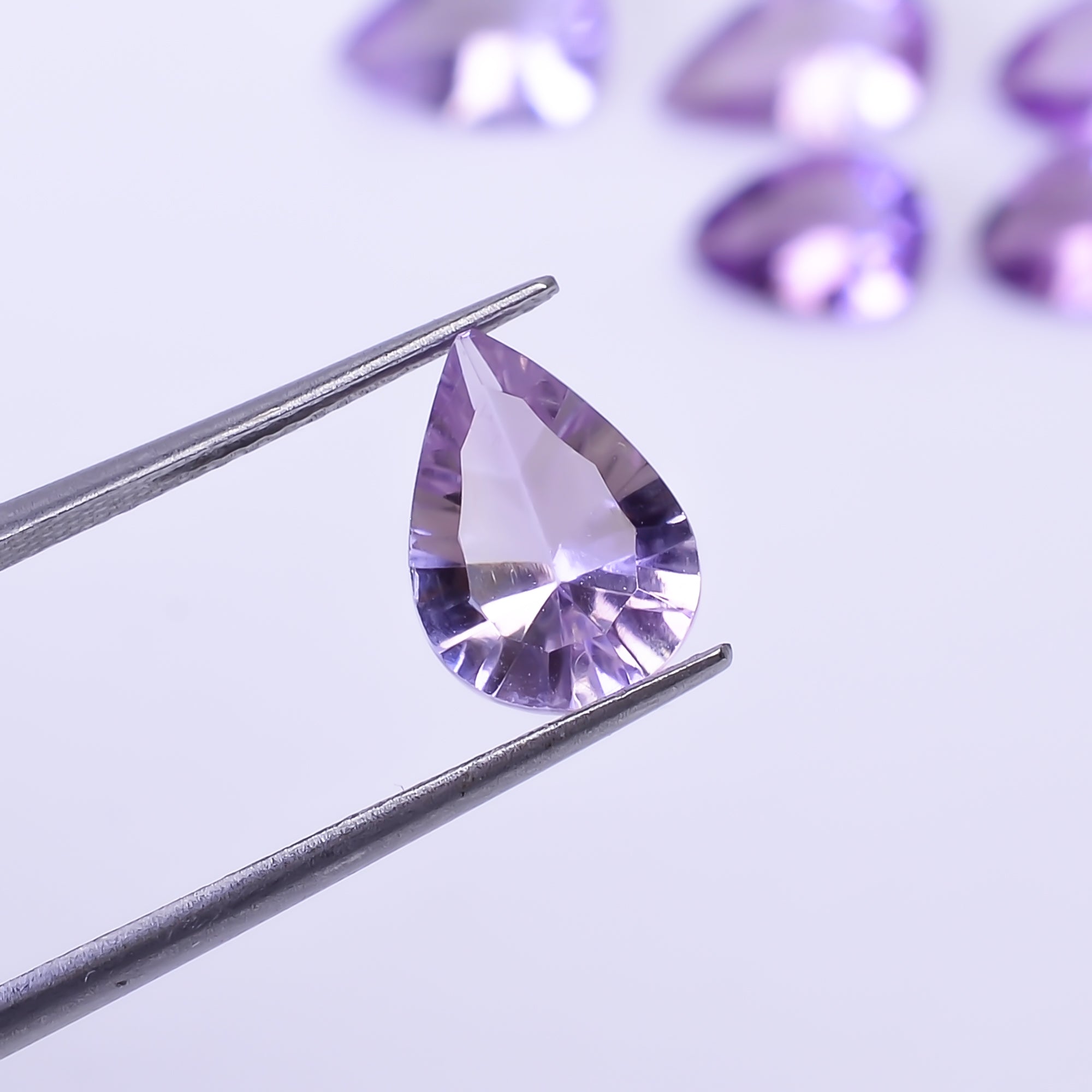 Natural Amethyst Pear Shape Cut Stone Loose Gemstone 6 Pcs Lot For Making Jewelry 12 Ct. 8X7 12X7 mm Y-10424