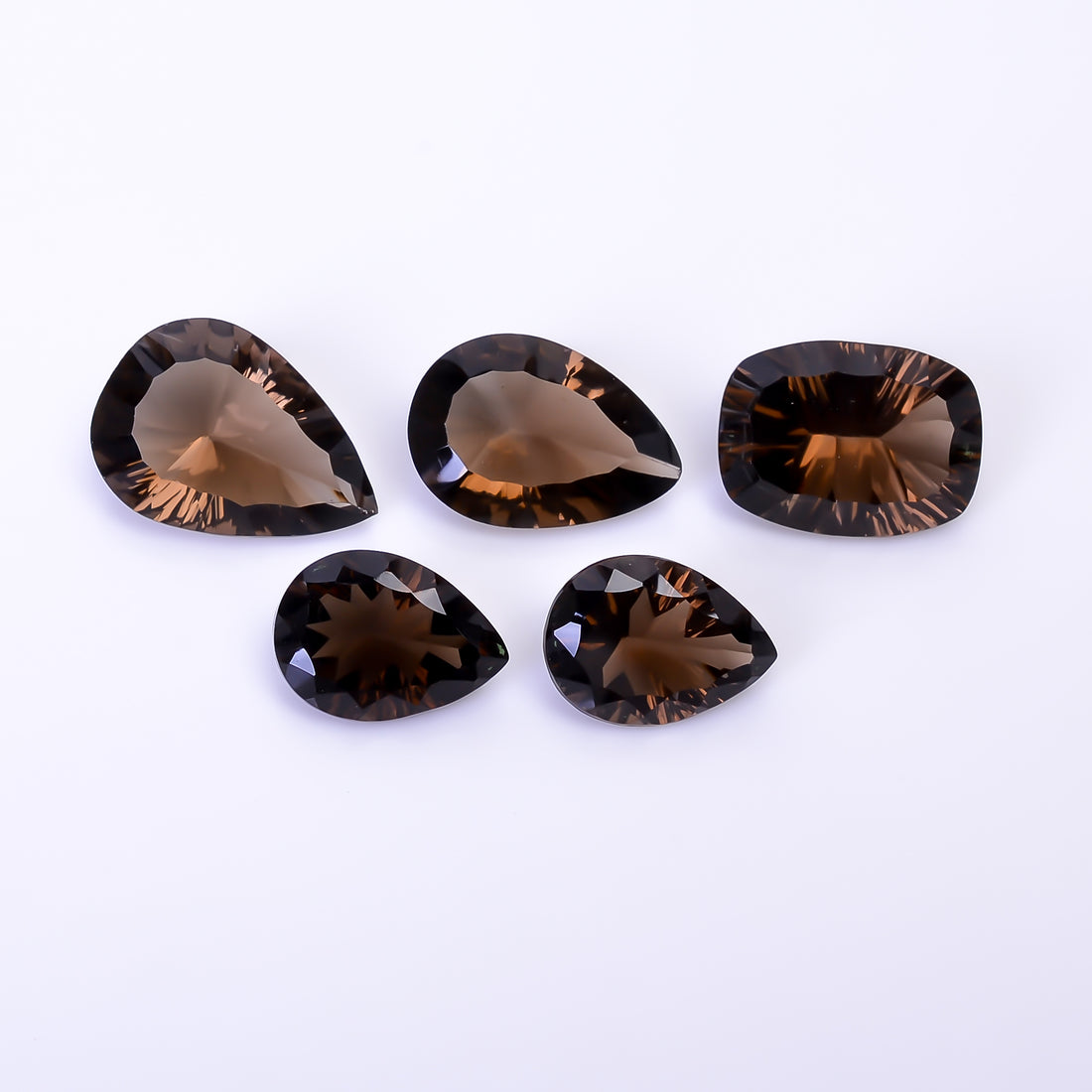 Natural Smoky Quartz Mix Shape Cut Stone Loose Gemstone 5 Pcs Lot For Making Jewelry 33 Ct. 14X10 18X13 mm Y-10428