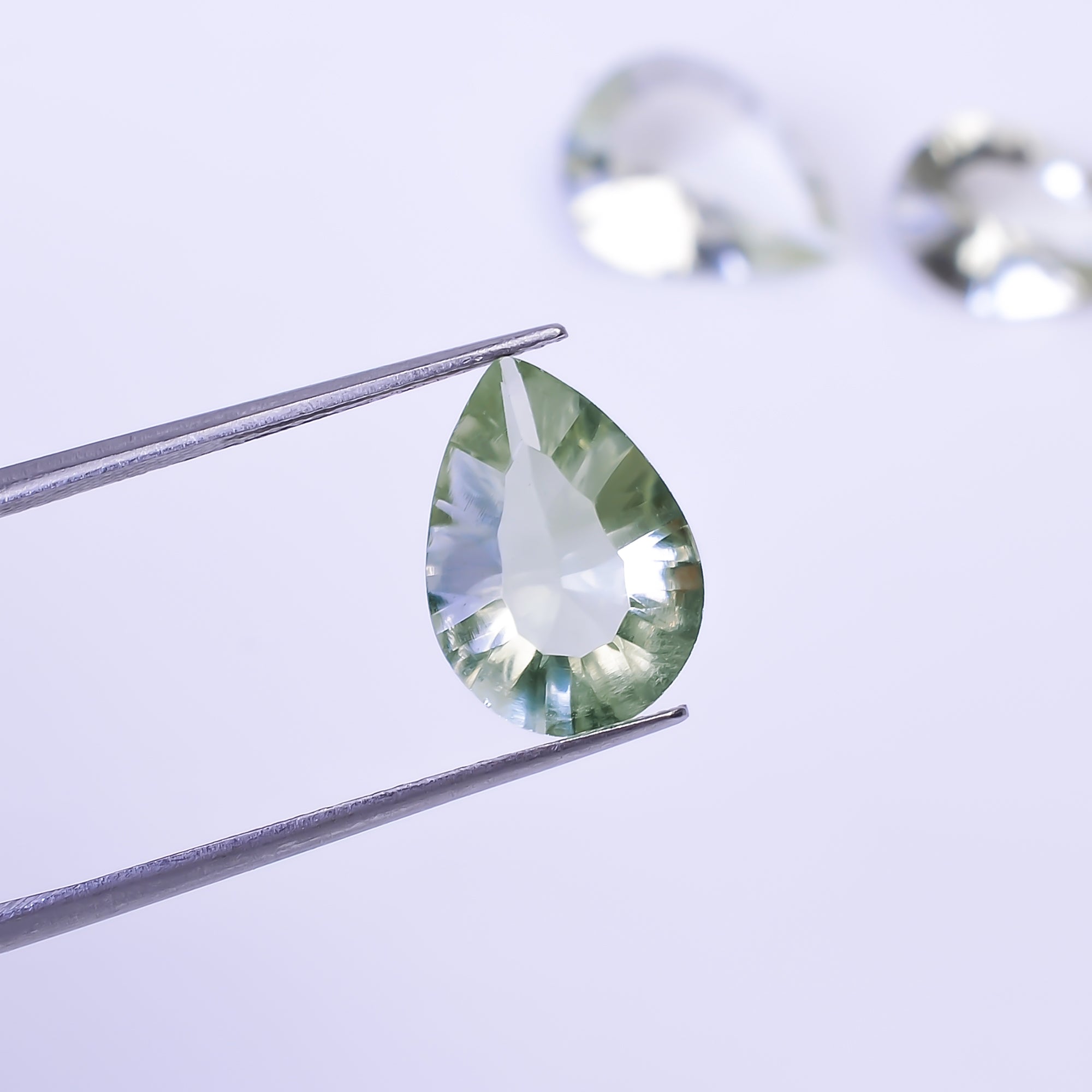 Natural Green Amethyst Pear Shape Cut Stone Loose Gemstone 3 Pcs Lot For Making Jewelry 13 Ct. 14X9 15X11 mm Y-10433