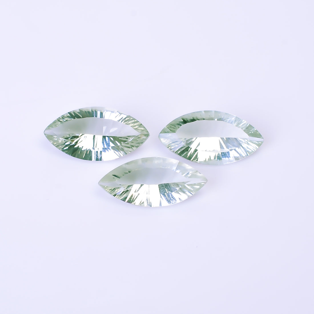 Natural Green Amethyst Marquise Shape Cut Stone Loose Gemstone 3 Pcs Lot For Making Jewelry 16 Ct. 19X10X5 mm Y-10434