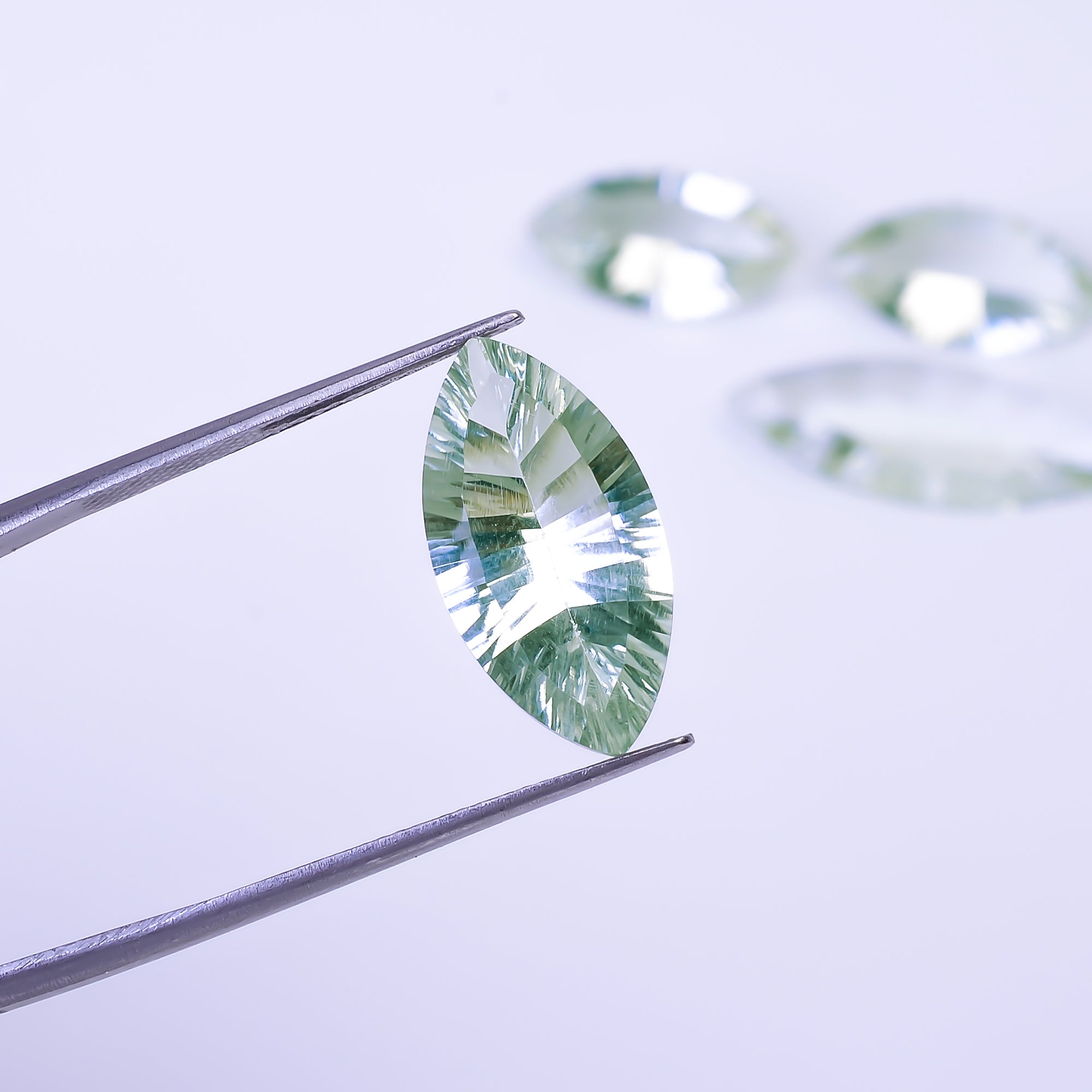 Natural Green Amethyst Marquise Shape Cut Stone Loose Gemstone 4 Pcs Lot For Making Jewelry 24.5 Ct. 19X10 27X10 mm Y-10436