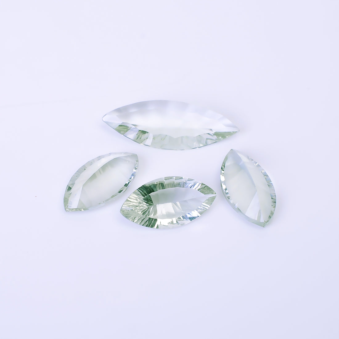 Natural Green Amethyst Marquise Shape Cut Stone Loose Gemstone 4 Pcs Lot For Making Jewelry 24.5 Ct. 19X10 27X10 mm Y-10436