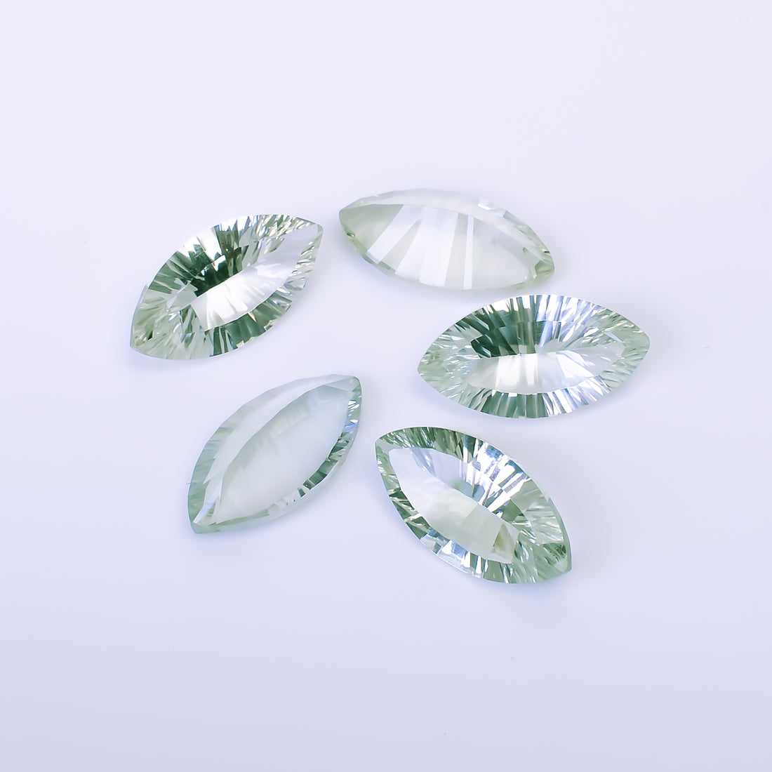 Natural Green Amethyst Marquise Shape Cut Stone Loose Gemstone 5 Pcs Lot For Making Jewelry 32 Ct. 19X9X5 mm Y-10439