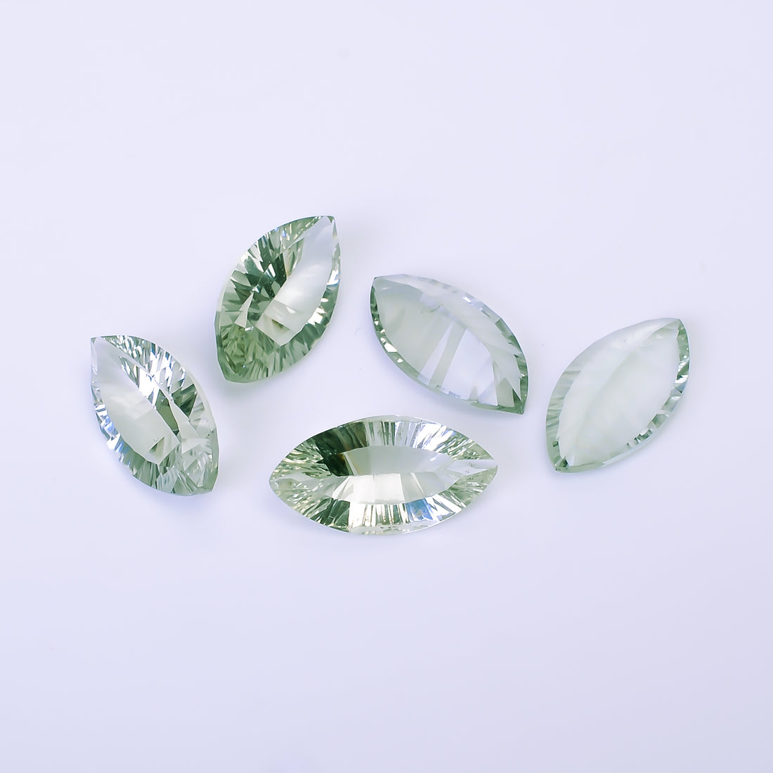 Natural Green Amethyst Marquise Shape Cut Stone Loose Gemstone 5 Pcs Lot For Making Jewelry 30 Ct. 19X10X6 mm Y-10441