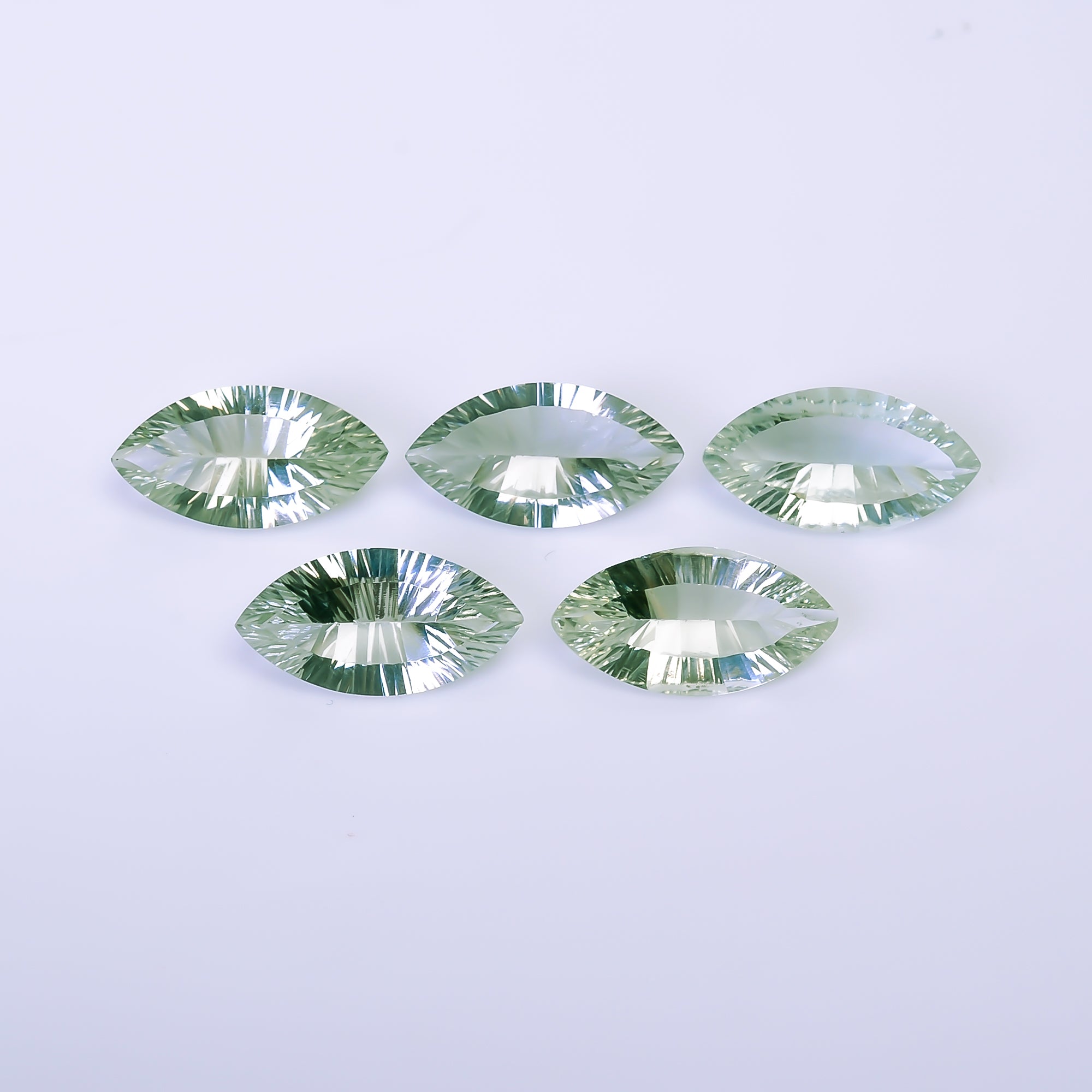 Natural Green Amethyst Marquise Shape Cut Stone Loose Gemstone 5 Pcs Lot For Making Jewelry 30 Ct. 19X10X6 mm Y-10441